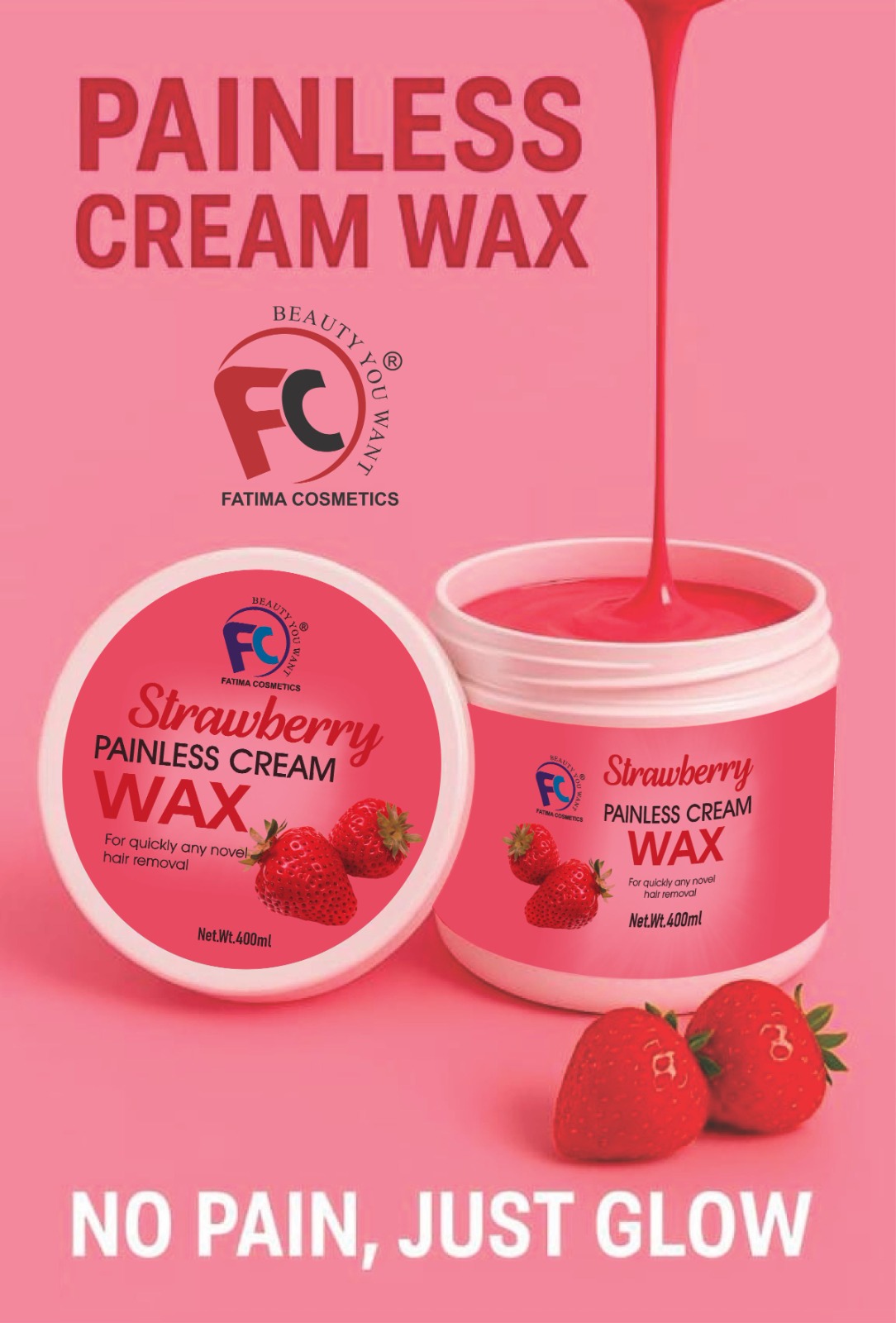 Strawberry Painless Cream Wax 